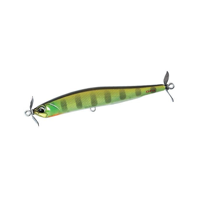 View of DUO Realis Spinbait 100 Chartreuse Gill available at EZOKO Pike and Musky Shop