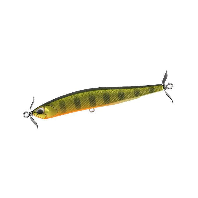 View of DUO Realis Spinbait 80 G-Fix Gold Perch available at EZOKO Pike and Musky Shop