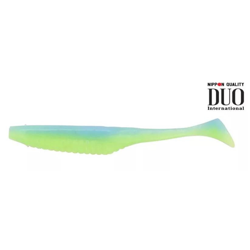 View of DUO Realis Versa Shad 4" Sky Blue Chartreuse available at EZOKO Fishing