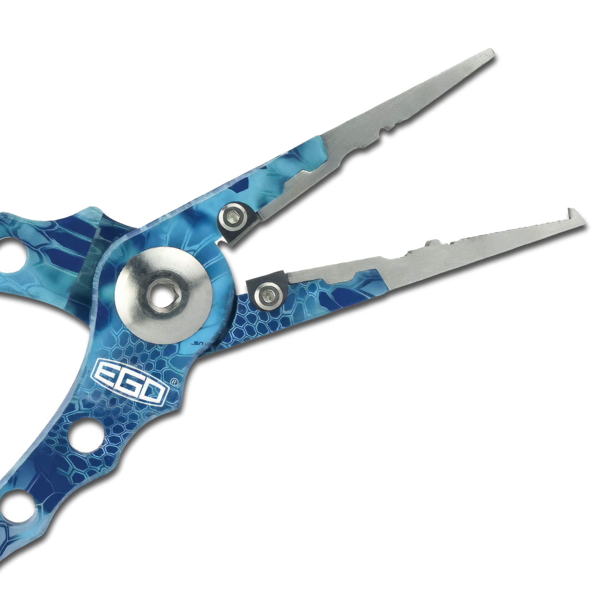 View of Tools EGO Kryptek-8" Aluminum Pliers available at EZOKO Fishing