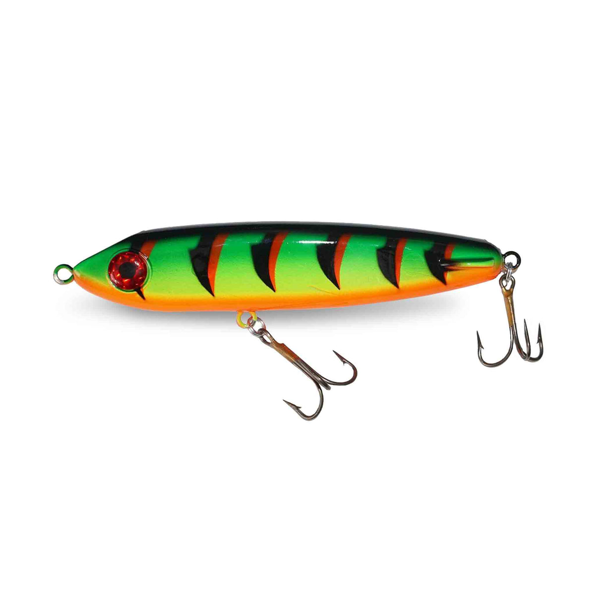 View of Jerk-Glide_Baits ERC Hell Hound 8'' Glide Bait Fire Tiger available at EZOKO Pike and Musky Shop