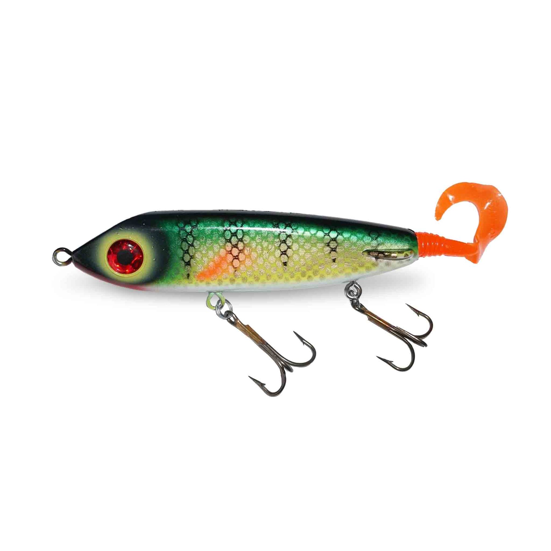 View of Jerk-Glide_Baits ERC Squirrelly Hell Hound 9'' Glide Bait Perch available at EZOKO Pike and Musky Shop