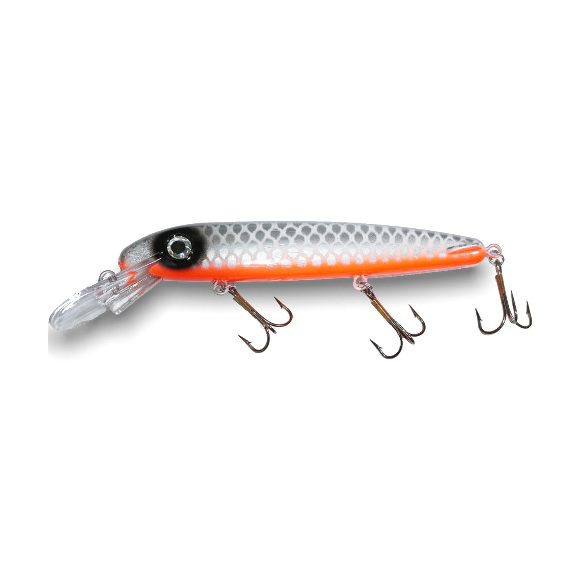 View of Crankbaits ERC Triple D 9″ Crankbait Hot White Fish available at EZOKO Fishing