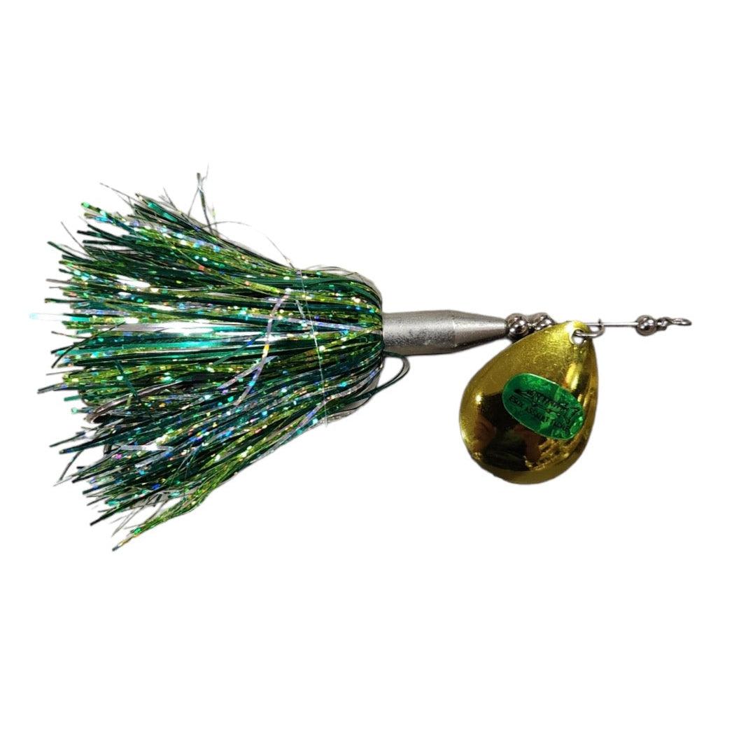 View of Bucktails Esox Assault Single 6 Bucktail Gang Green available at EZOKO Pike and Musky Shop