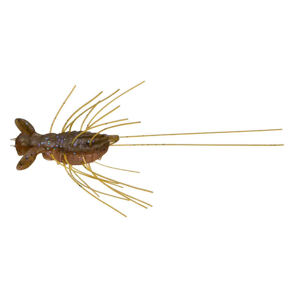 View of Evergreen Flutter Gizmo Dice Amber Shrimp available at EZOKO Fishing