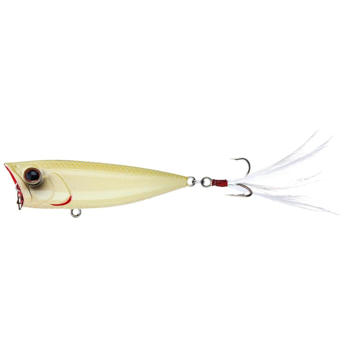 View of Topwater Evergreen Ob Popper Bone available at EZOKO Fishing