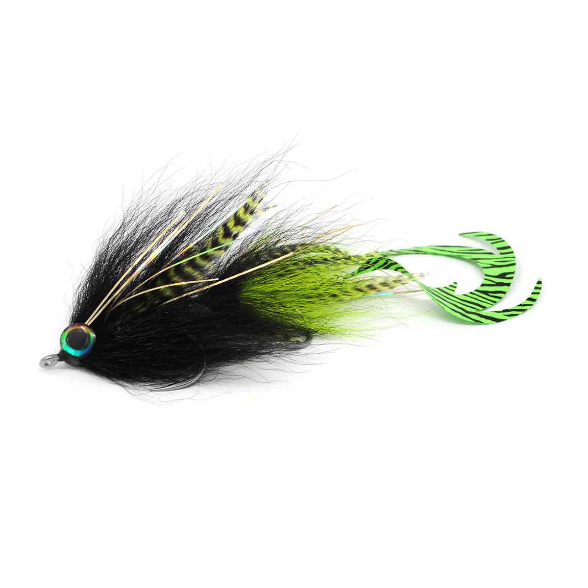 Ezekiel Big Ezee Black / Chartreuse Flies