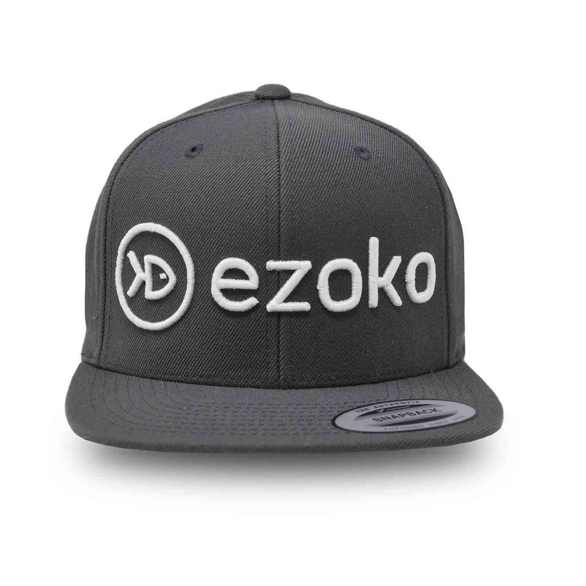 Ezoko Classics YUPOONG Flat Brim Cap Dark Grey White Hats