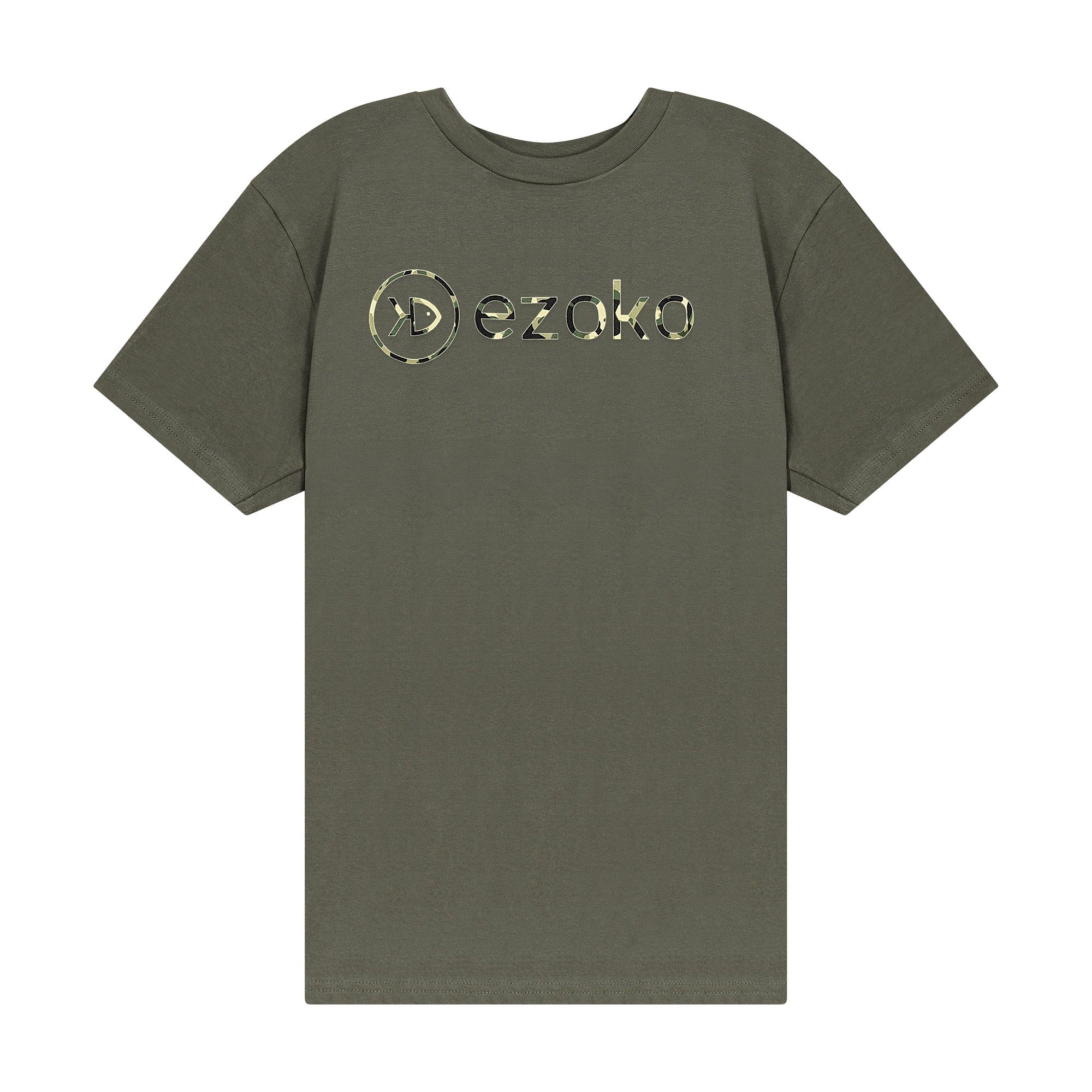 View of EZOKO Sage Tshirt Camo Logo available at EZOKO Pike and Musky Shop