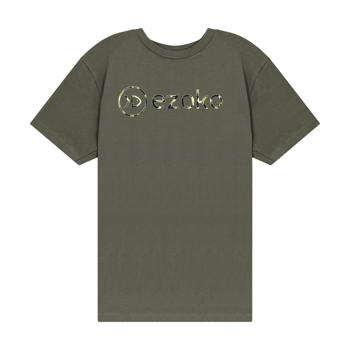View of EZOKO Sage Tshirt Camo Logo available at EZOKO Pike and Musky Shop