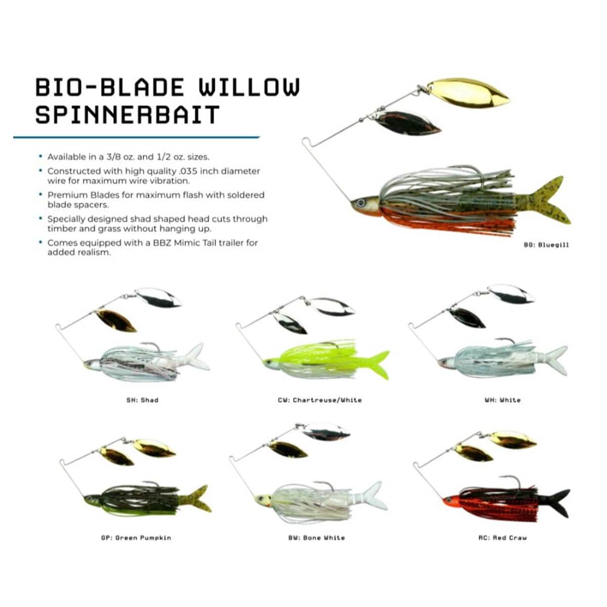 View of spinnerbaits FishLab Bio-Blade Double Willow available at EZOKO Pike and Musky Shop