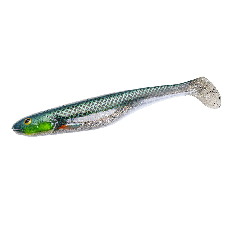View of Swimbaits Gator Catfish Paddle Swimbait Silver Smelt available at EZOKO Pike and Musky Shop