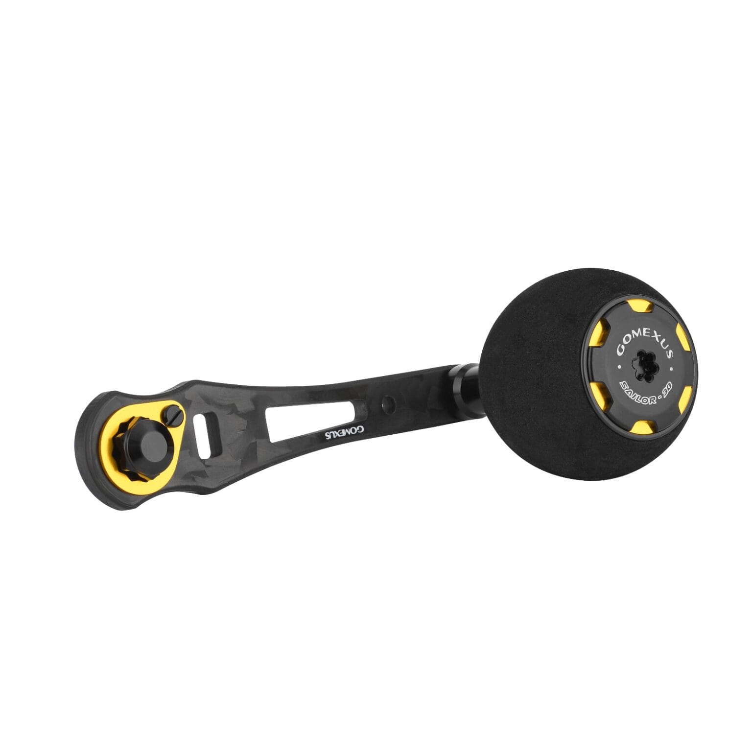 View of handle Gomexus Forged Carbon Handle For Baitcasting Reel With EVA 38mm Knob CL-EA38 available at EZOKO Fishing
