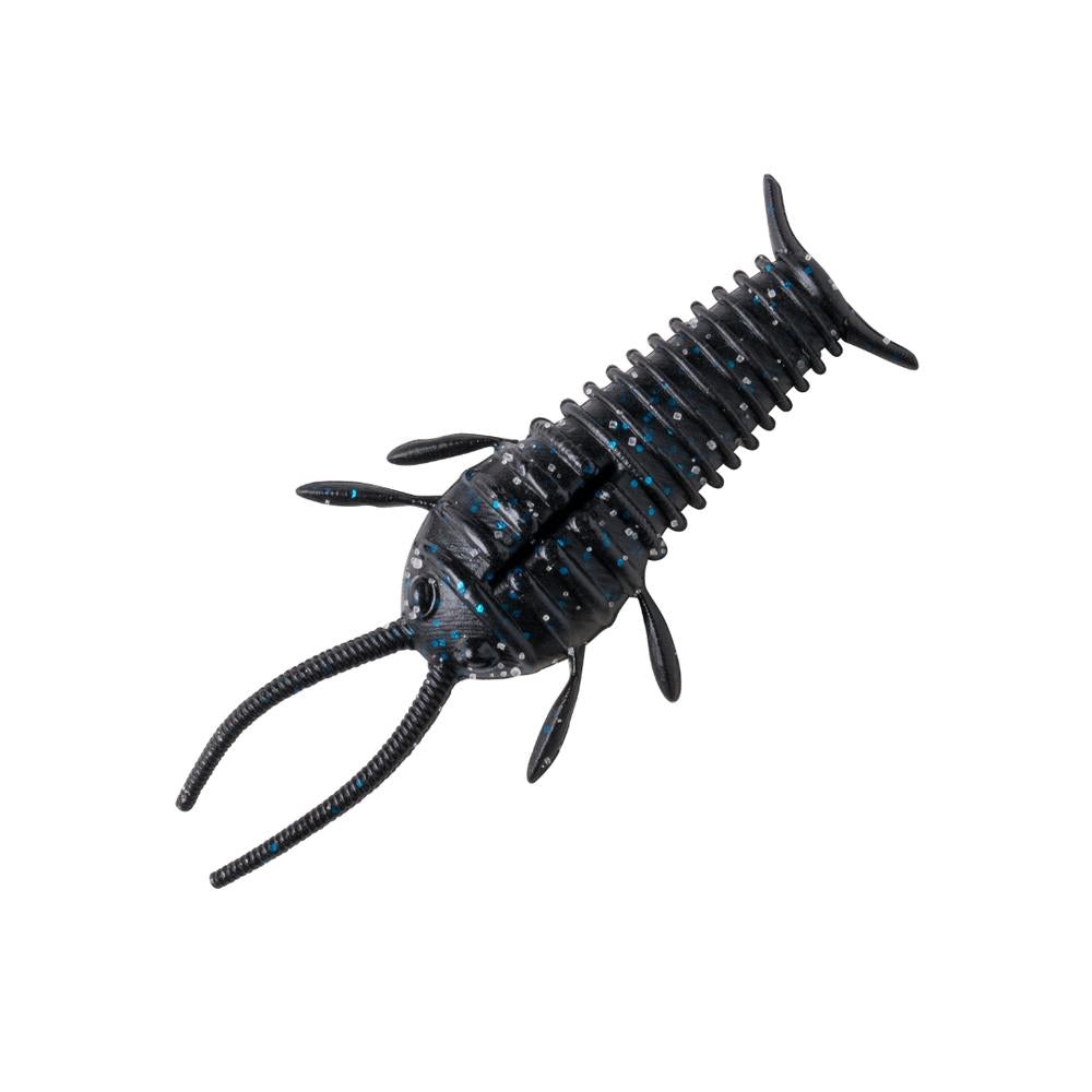 View of Great Lakes Finesse Ned Bug 2.3" Black Blue Flake Float available at EZOKO Fishing