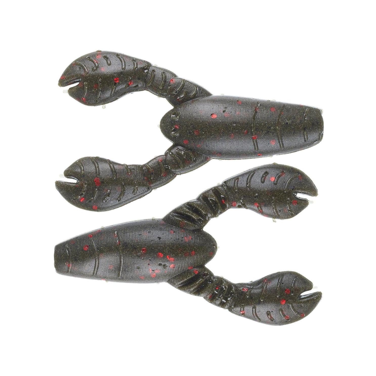 View of Great Lakes Finesse Snack Craw 2.1" Green Pumpkin Red Flake Float available at EZOKO Fishing