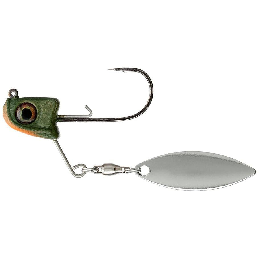 View of Great Lakes Finesse Sneaky Underspin 3/16oz #1 Matte Perch Silver Blade available at EZOKO Fishing