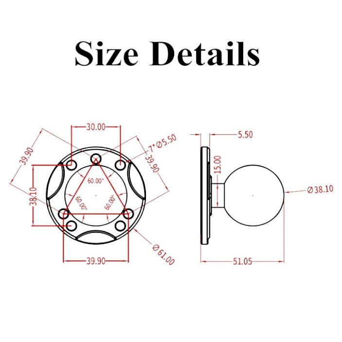 View of electronic_accessories HD Innovations HDI UMS 1.5" Ball Round Base available at EZOKO Fishing