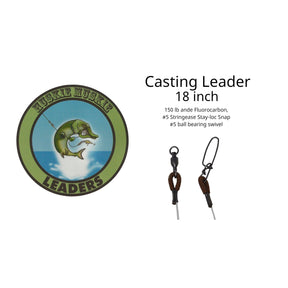 View of Huskie Muskie Leaders Fluorocarbon Casting 18 in 150 lbs available at EZOKO Pike and Musky Shop