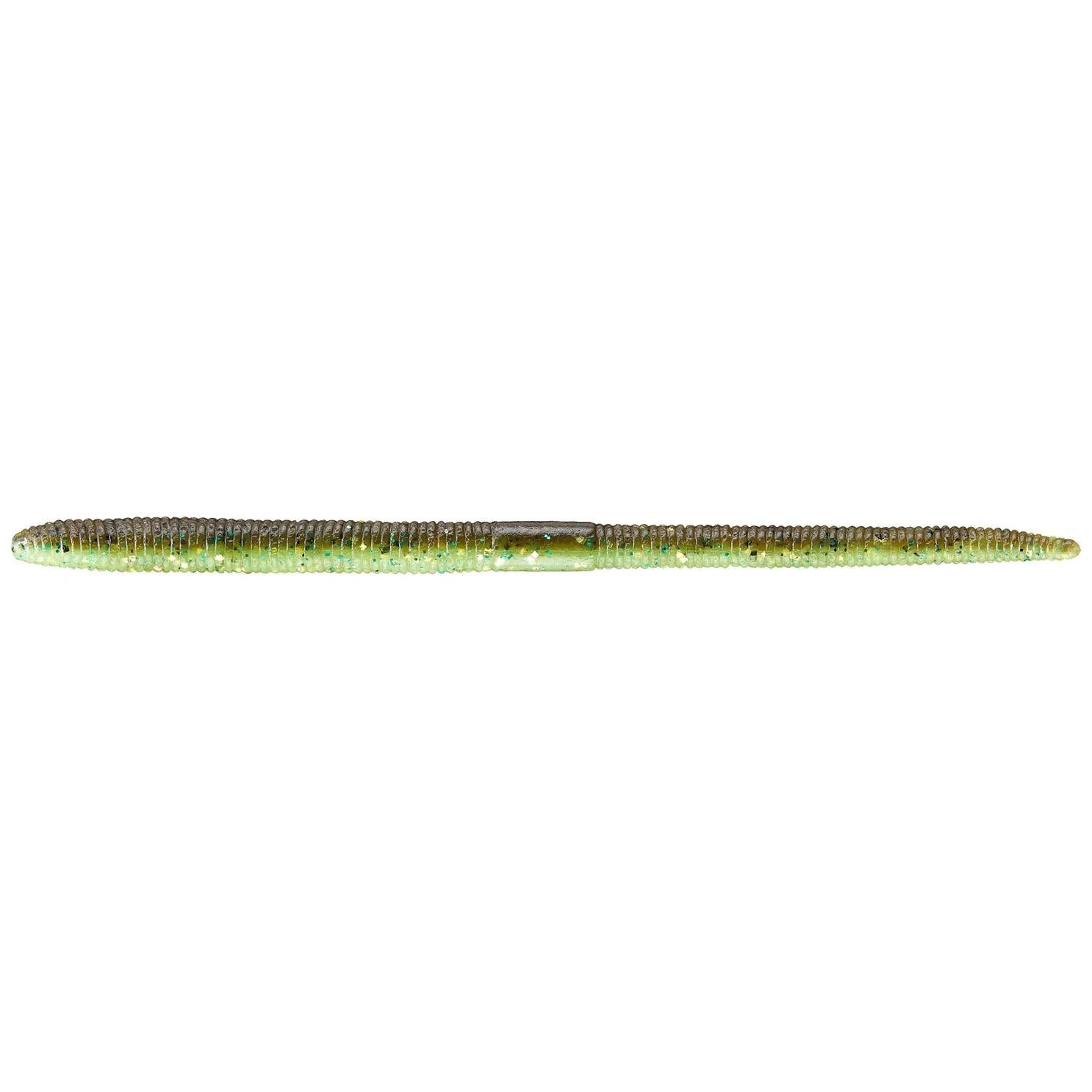 View of Jackall Flick Shake 4.8'' Soft Bait Green Pumpkin Gold Chartreuse available at EZOKO Fishing