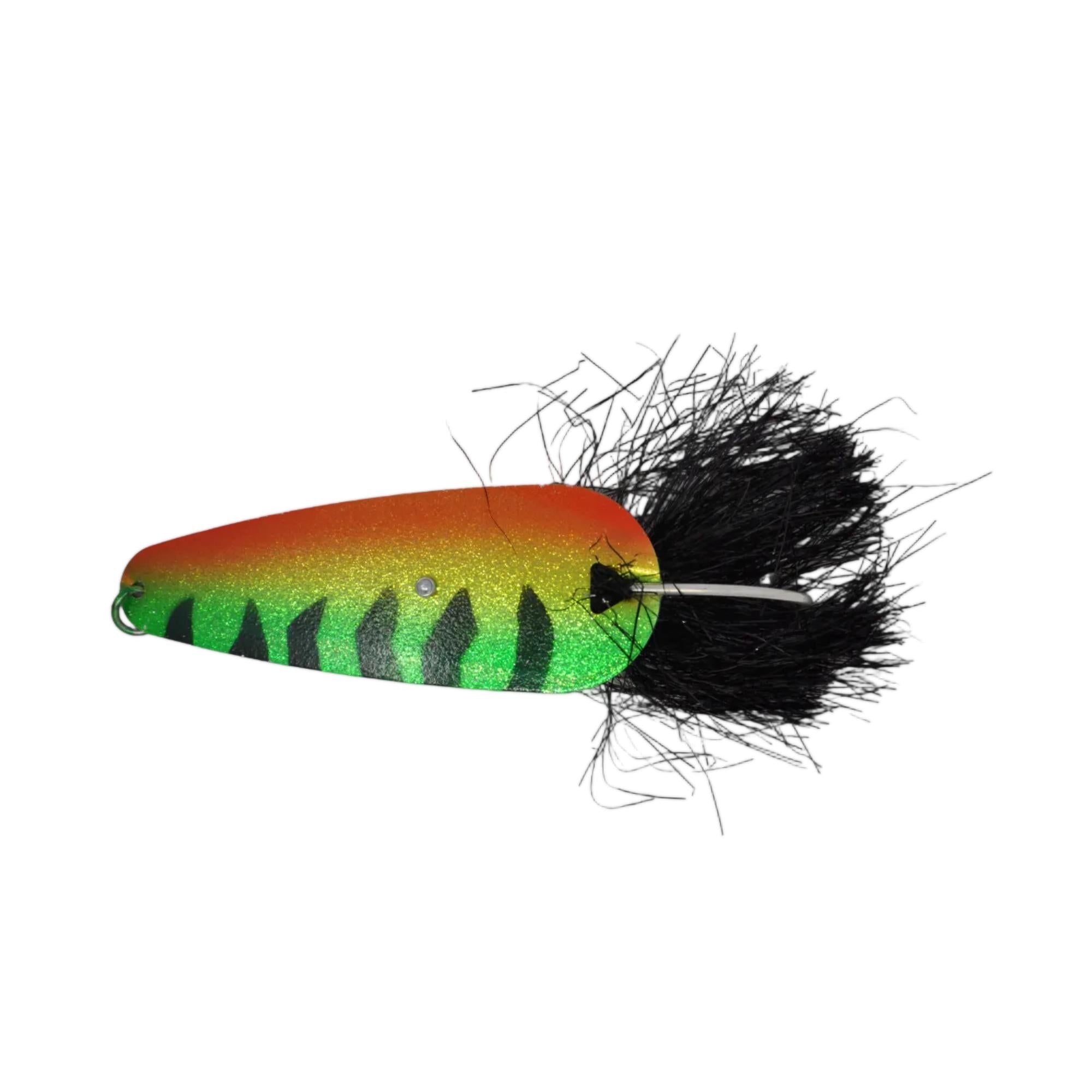 View of Spoon Joe Bucher Slopmaster Spoon Fire Tiger available at EZOKO Fishing