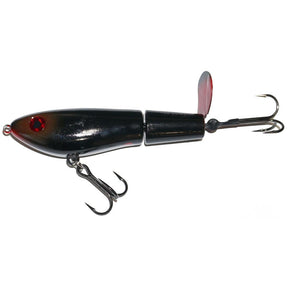 View of Topwater Joe Bucher Top Raider Propbait Black Widow available at EZOKO Pike and Musky Shop