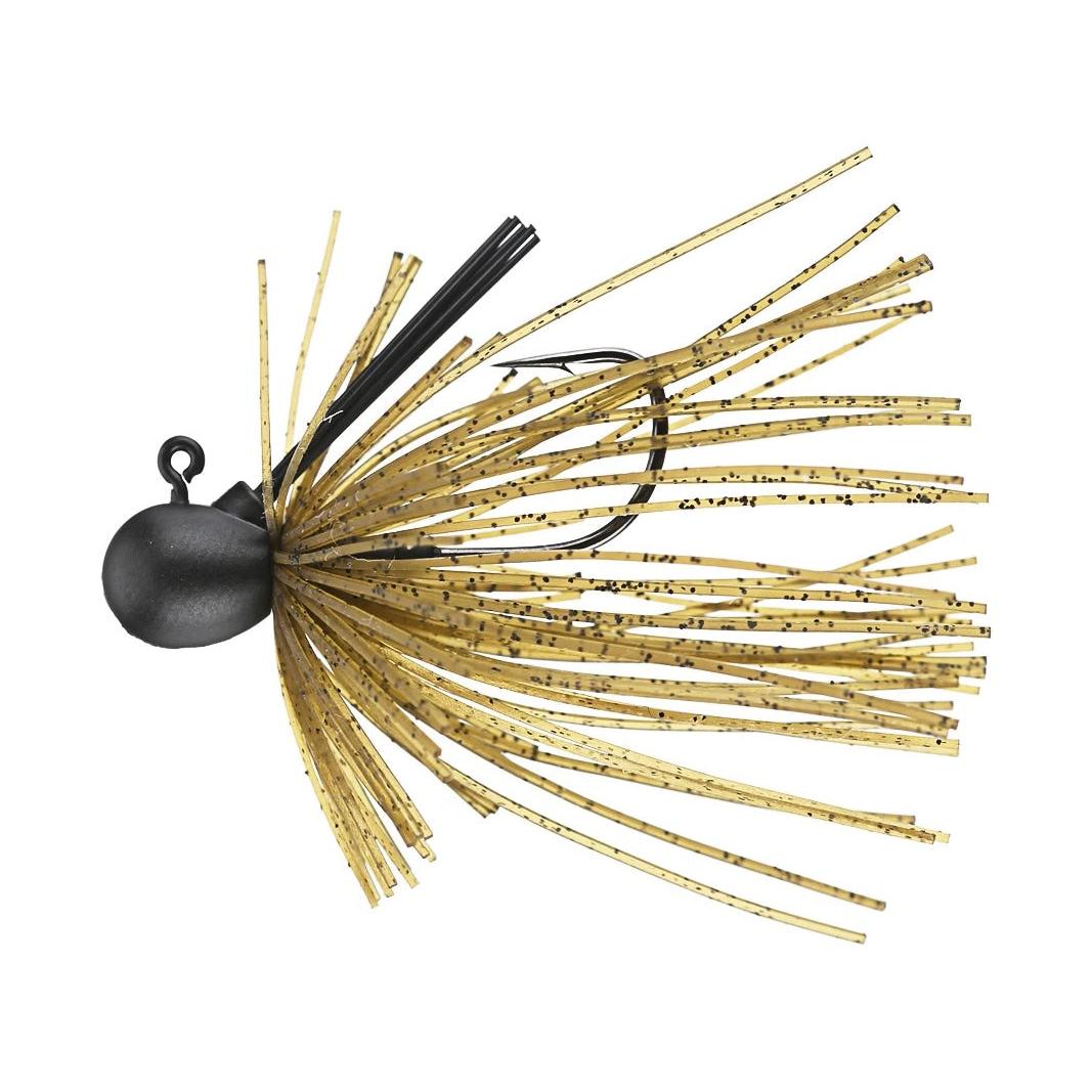 View of Keitech Tungsten Guard Spin Jig 5/32oz. Green Pumpkin available at EZOKO Fishing