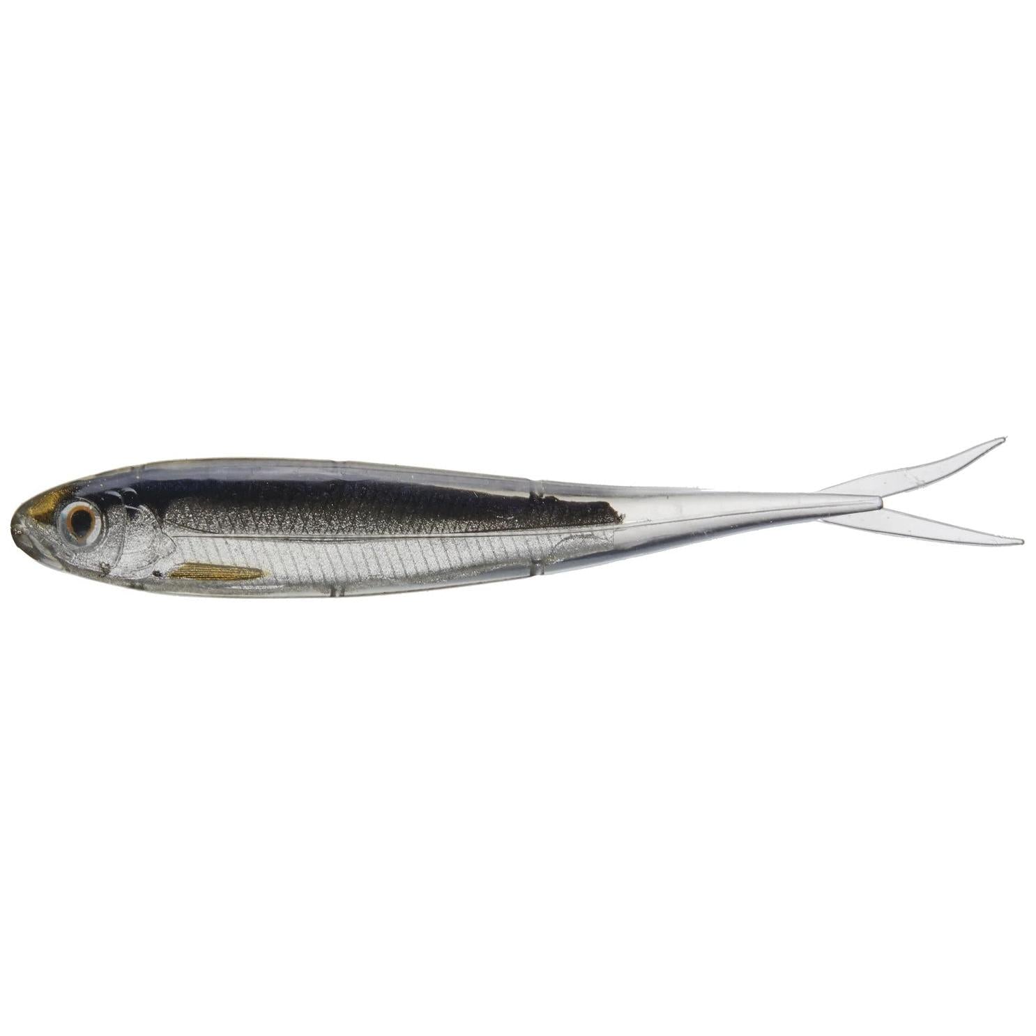 View of LiveTarget Minnow Soft Jerkbait 4 1/2" Silver/Smoke available at EZOKO Fishing