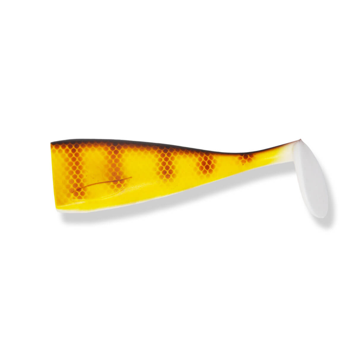 View of Replacement_Tails Livingston Magnus Paddle Tail Replacement Walleye/Gold available at EZOKO Fishing