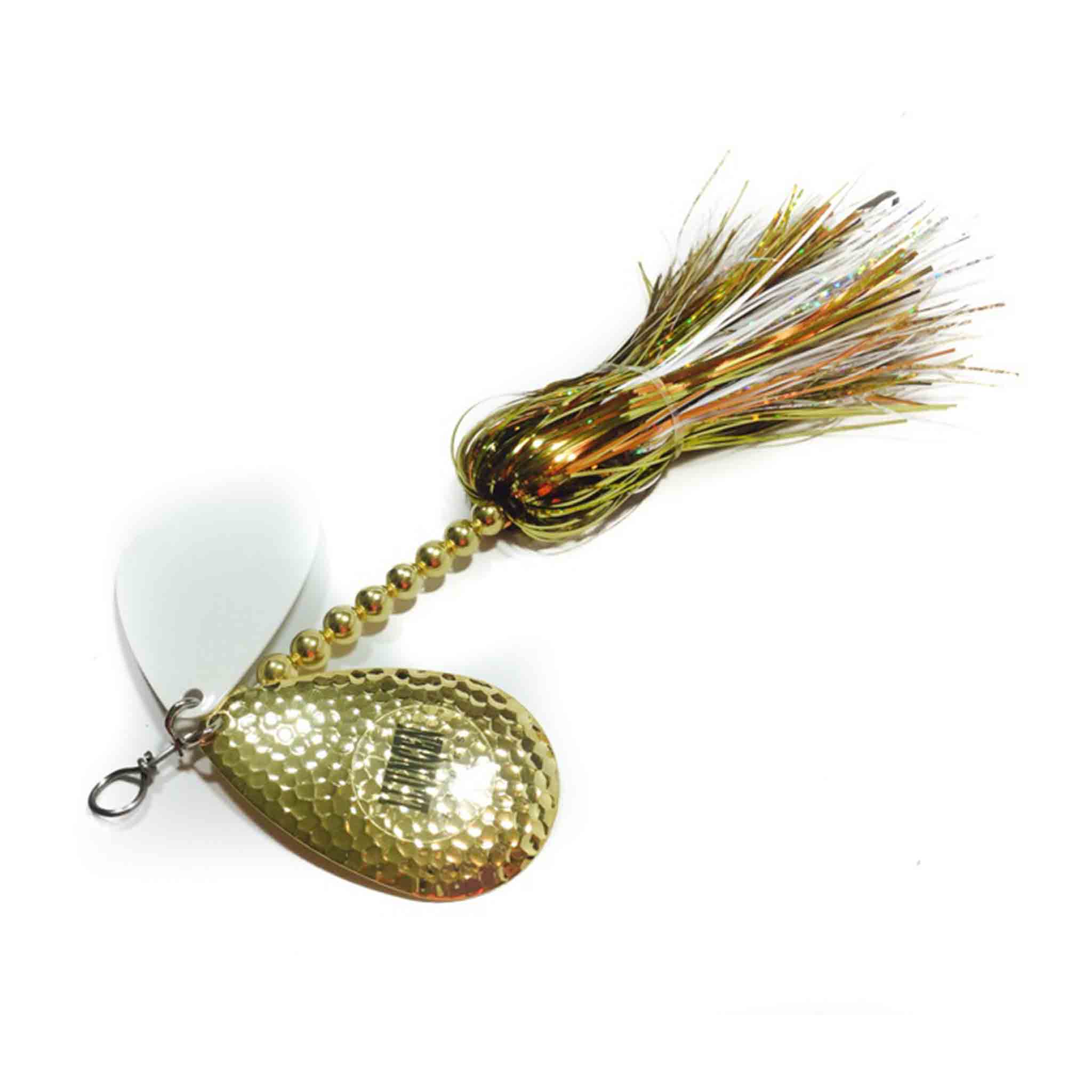 View of Bucktails Llungen Lures DC-9 Flashabou Bucktail Walleye / White available at EZOKO Fishing
