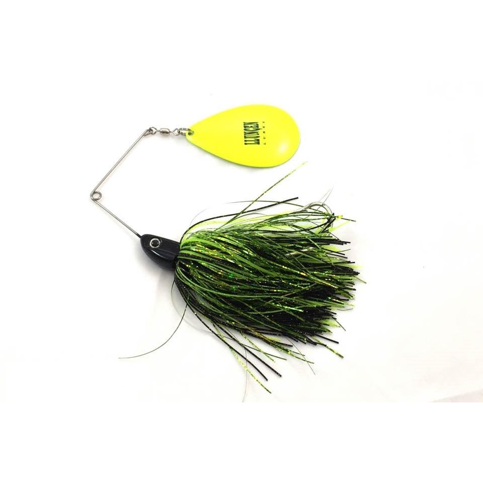View of Spinnerbaits Llungen Lures Magnum Nutbuster hybrid Spinnerbait Black / Chartreuse available at EZOKO Fishing