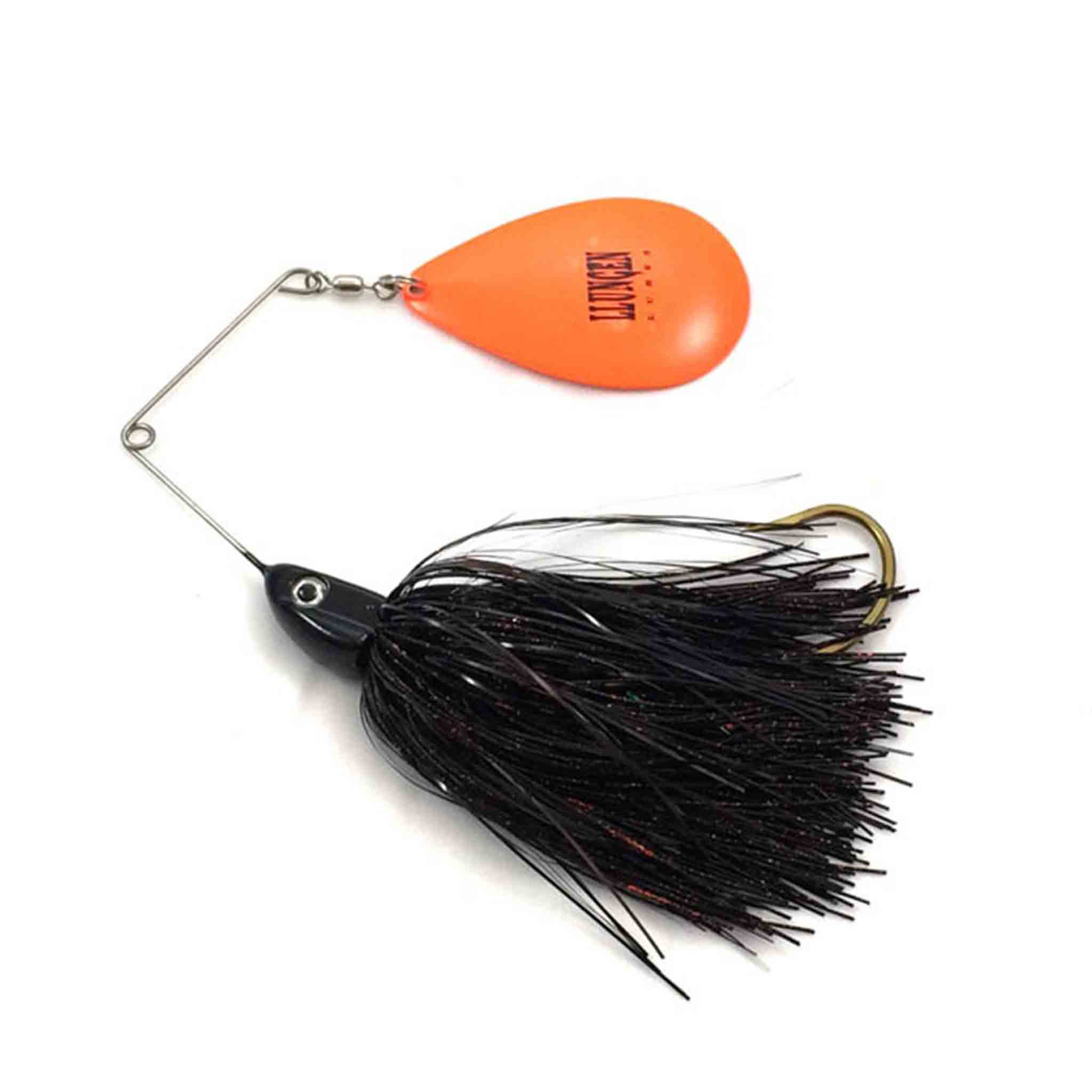 View of Spinnerbaits Llungen Lures Magnum Nutbuster hybrid Spinnerbait Black / Orange available at EZOKO Fishing
