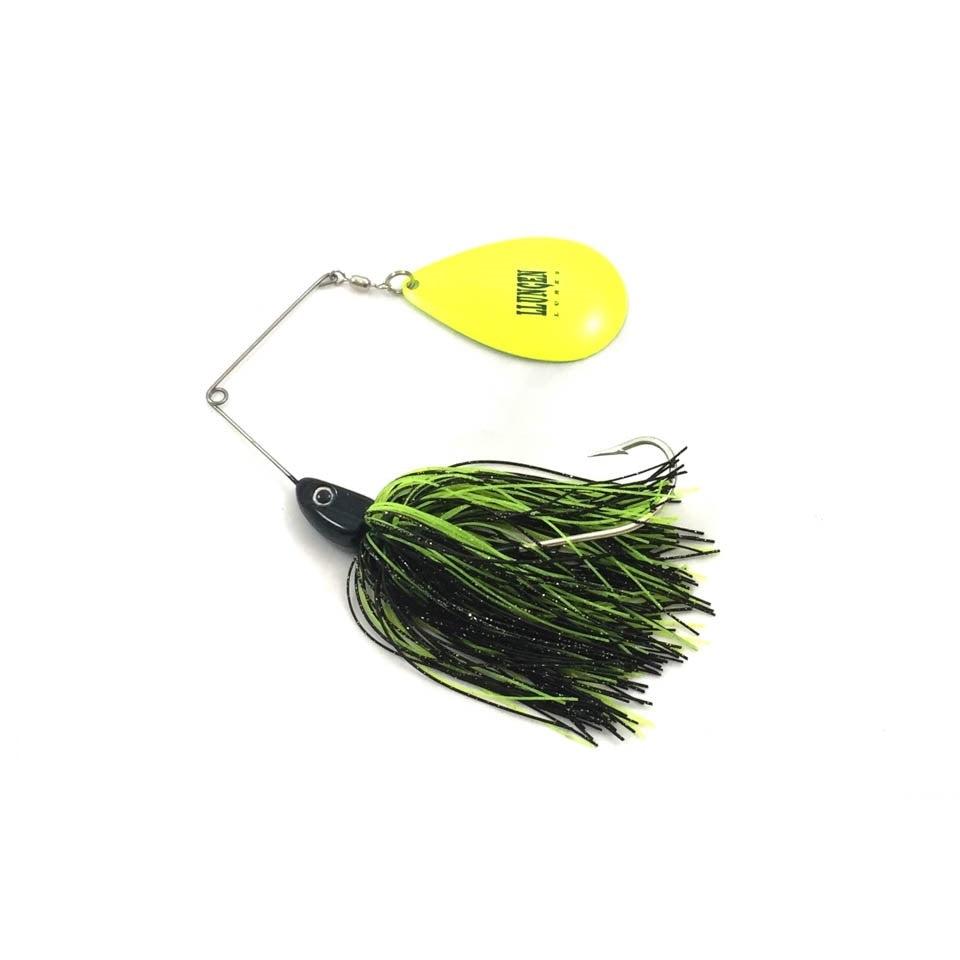 View of Spinnerbaits Llungen Lures Magnum Nutbuster Spinnerbait Black / Chartreuse available at EZOKO Fishing