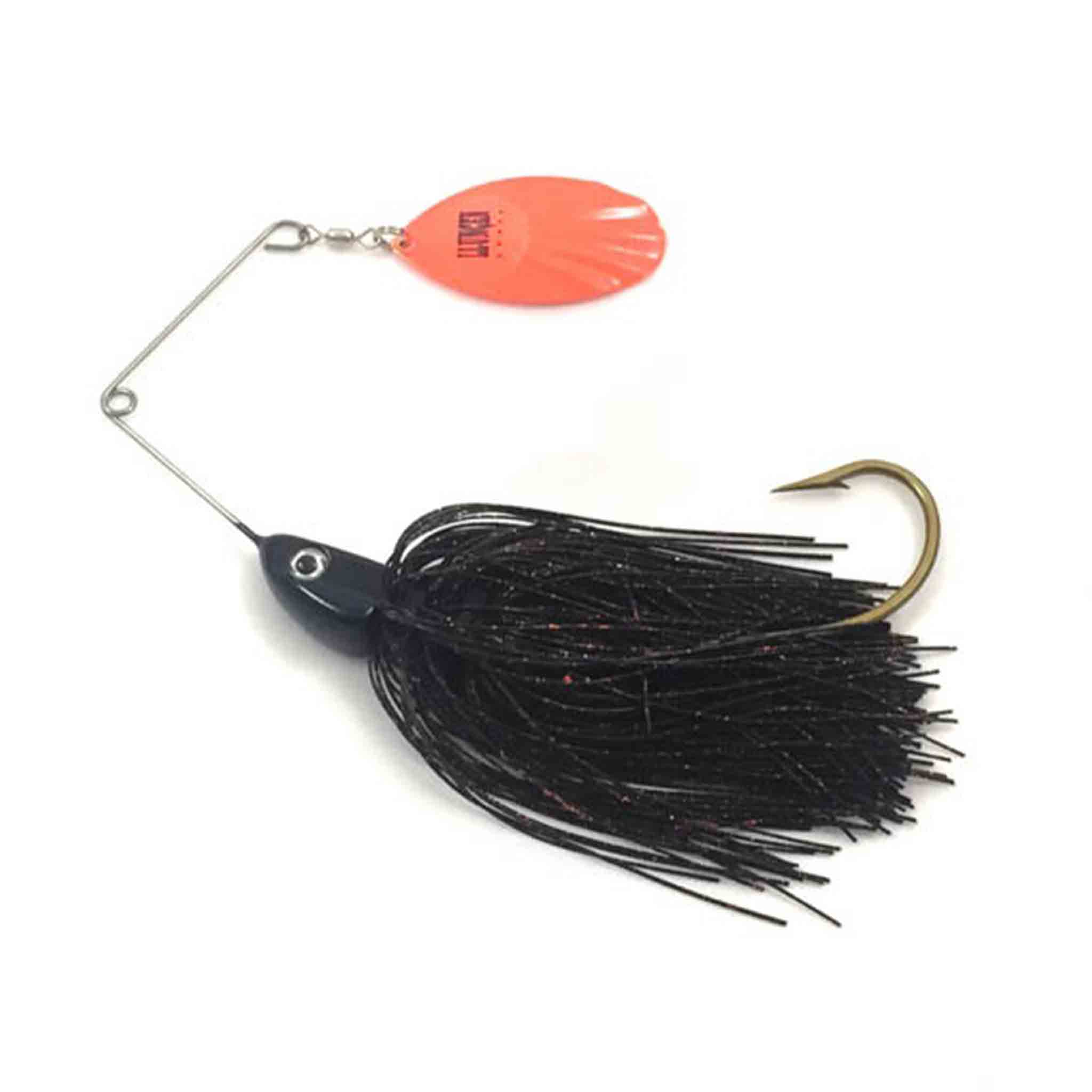View of Spinnerbaits Llungen Lures Standard Nutbuster Spinnerbait Black / Orange available at EZOKO Fishing