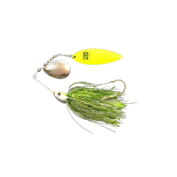 View of Spinnerbaits Llungen Lures Tandem Nutbuster Hybrid Spinnerbait Lemon Head available at EZOKO Fishing