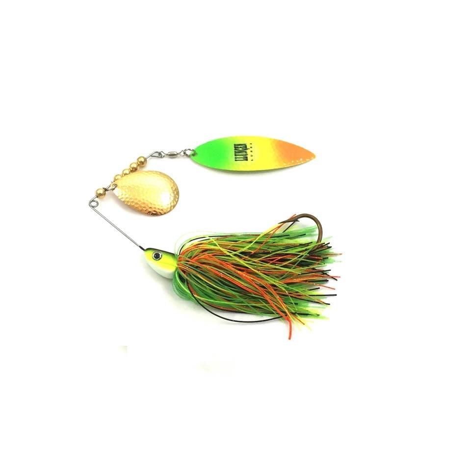 View of Spinnerbaits Llungen Lures Tandem Nutbuster Spinnerbait Fire Tiger available at EZOKO Fishing