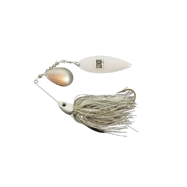 View of Spinnerbaits Llungen Lures Tandem Nutbuster Spinnerbait White Lightning available at EZOKO Fishing