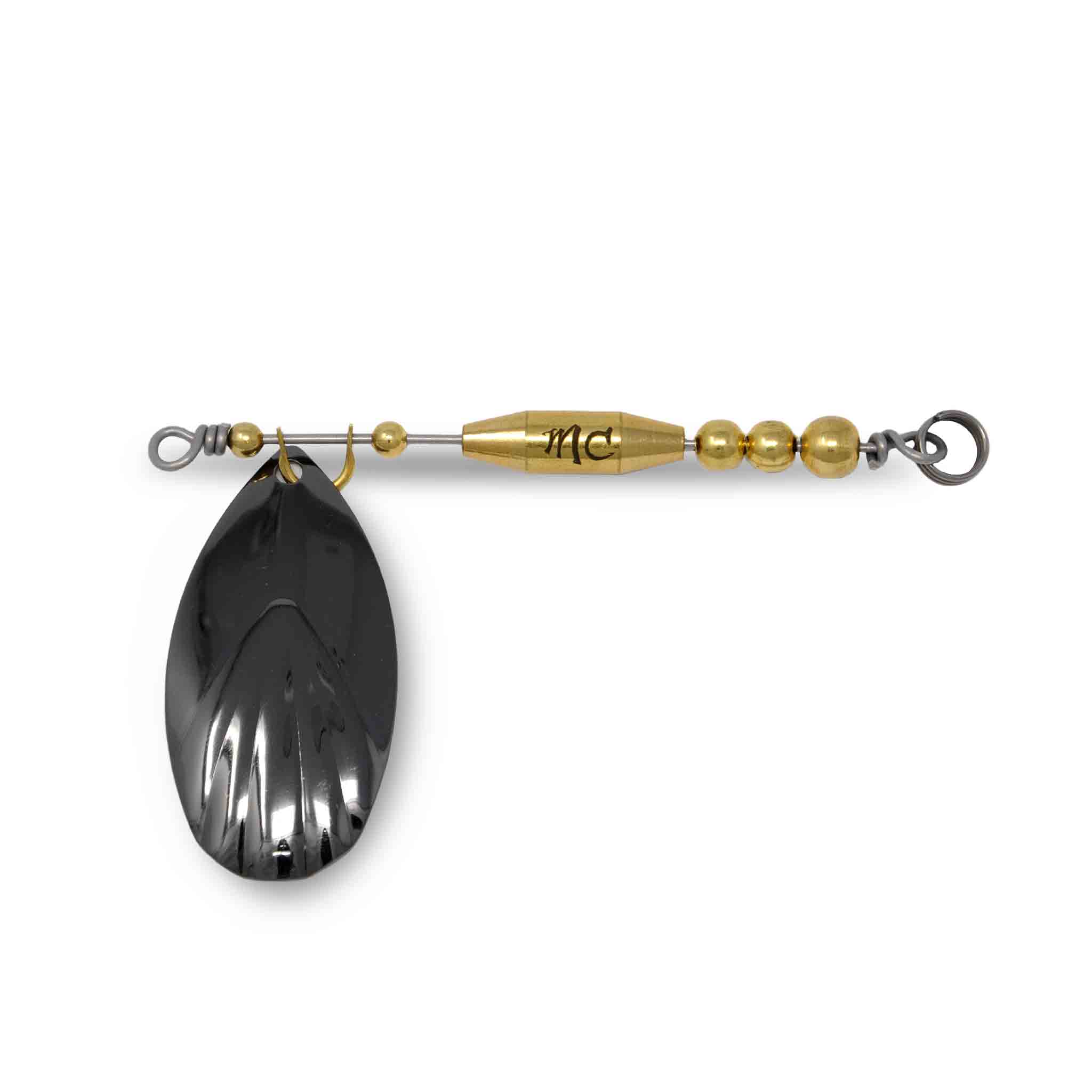 Mad Chasse In line Attachment Gold Fluted #8 Black Nickel Lures Add-on