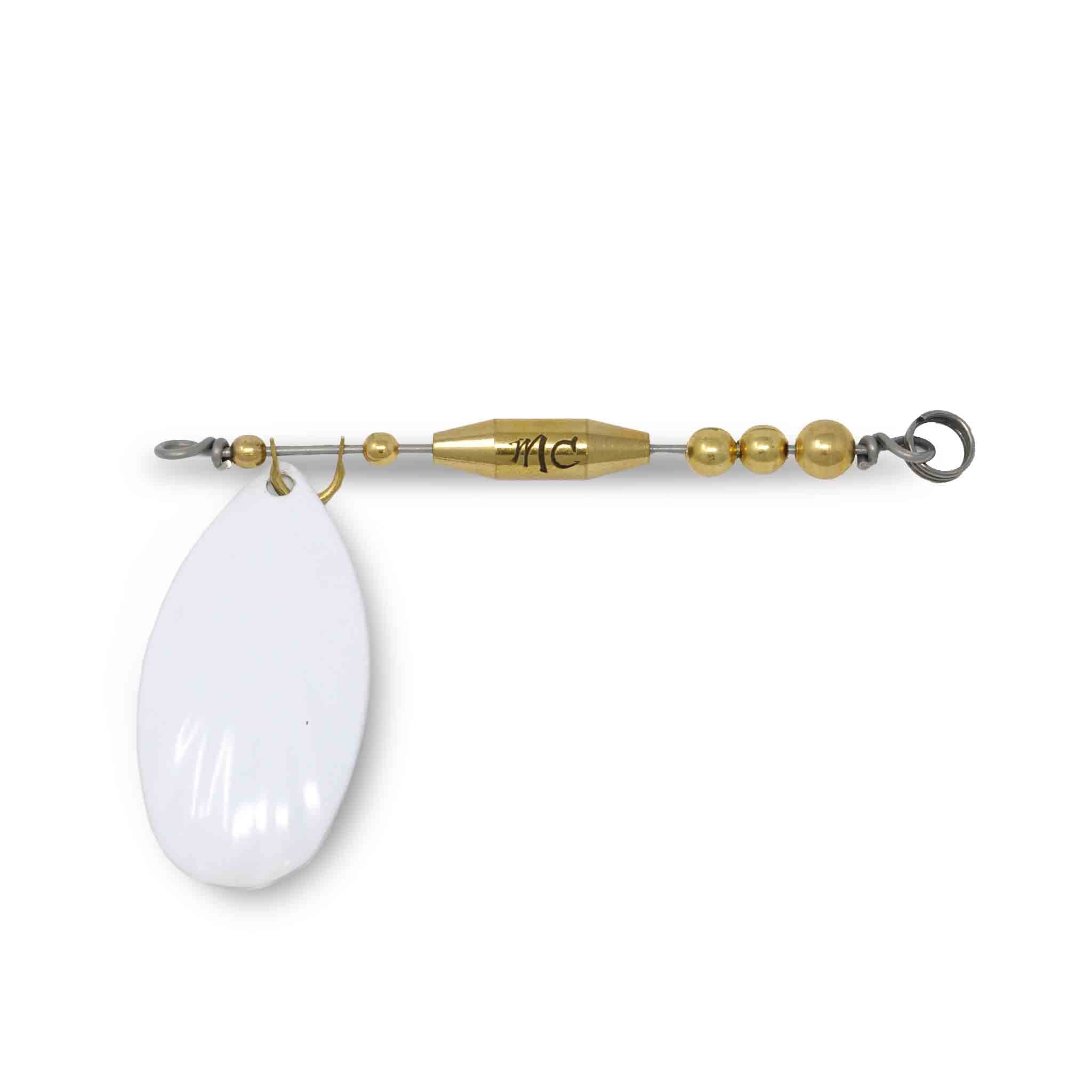 Mad Chasse In line Attachment Gold Fluted #8 White Lures Add-on