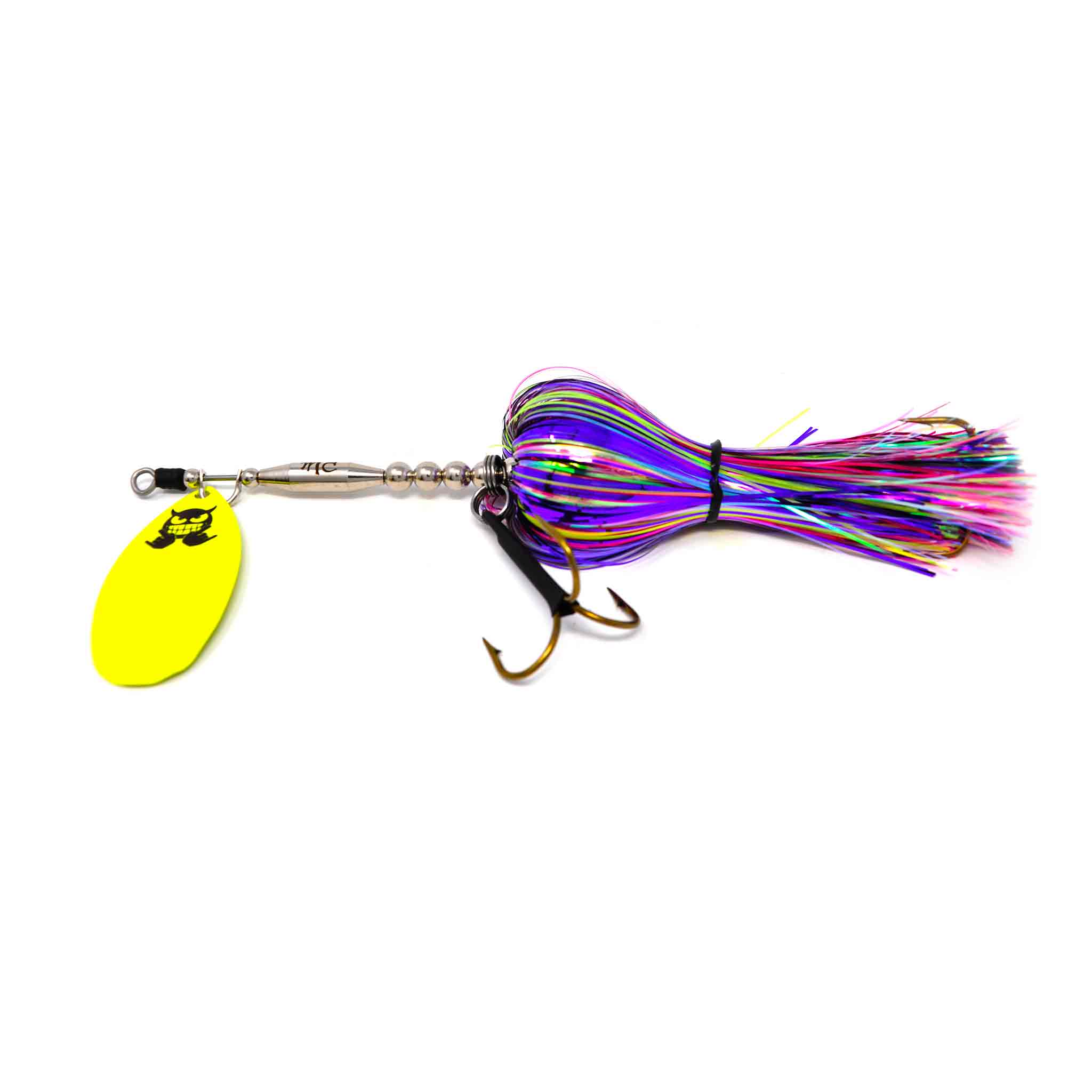 View of Bucktails Mad Chasse Mini Single Fluted 9 Bucktail Psycho bubble gum available at EZOKO Fishing