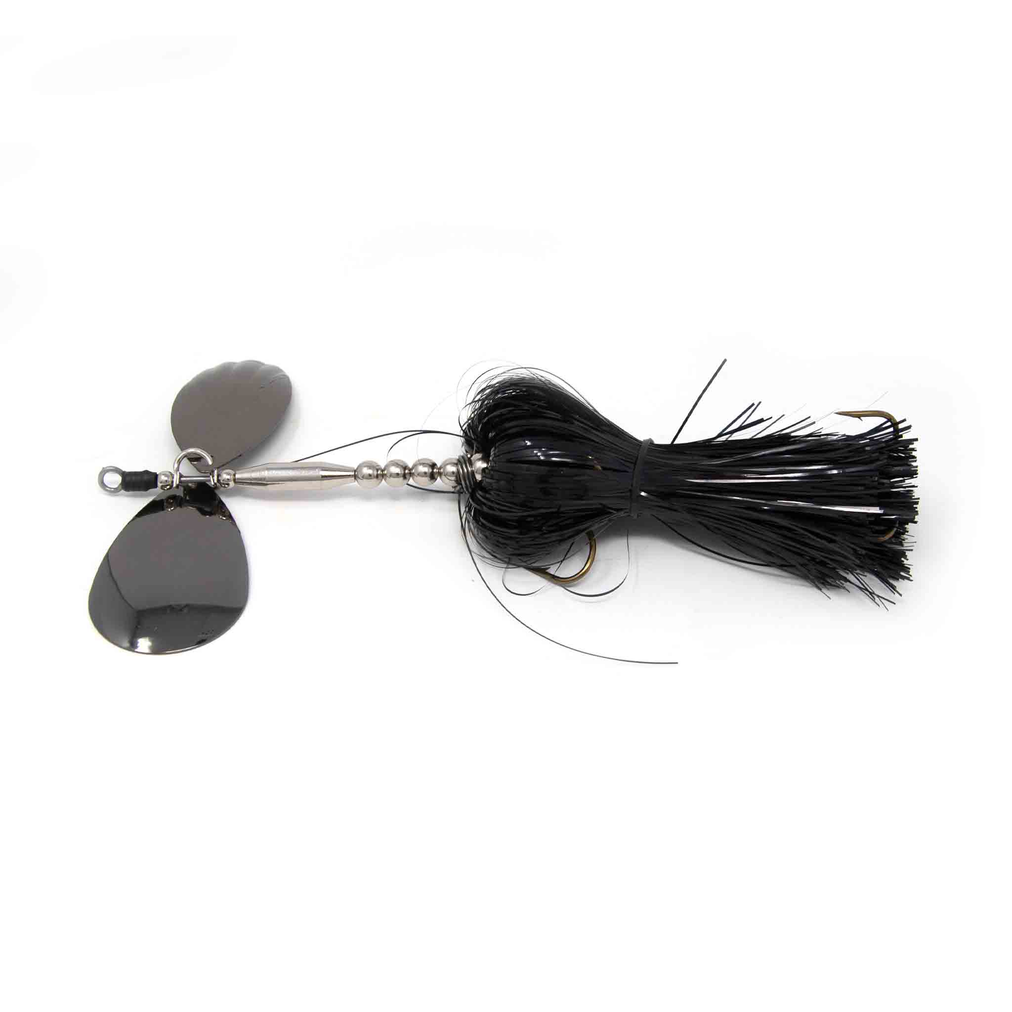 View of Bucktails Mad Chasse NüStag (Fluted 9 & Colorado 9) Bucktail Raven available at EZOKO Pike and Musky Shop