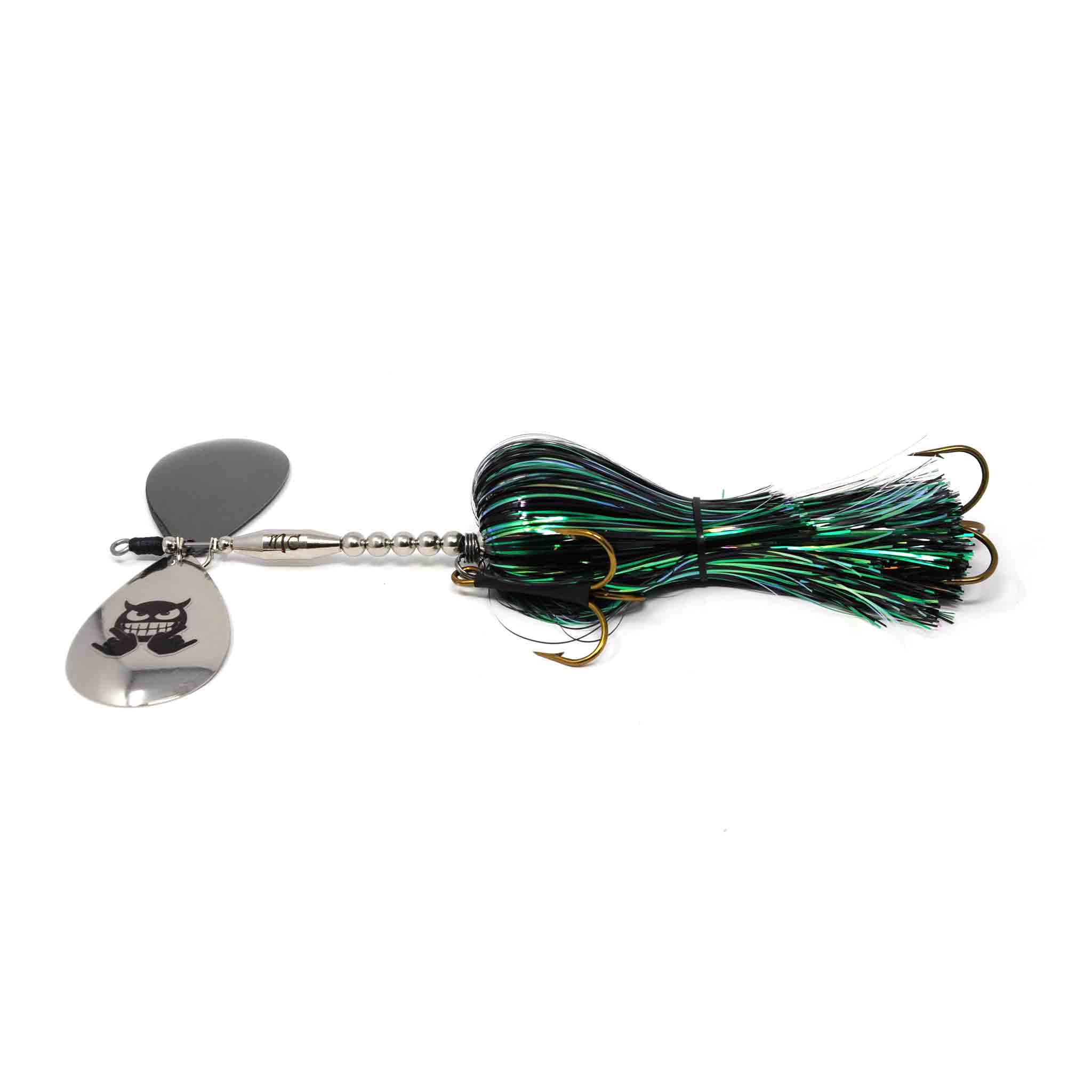 View of Bucktails Mad Chasse Regular Double Colorado 10/10 Bucktail Toxic Pearl available at EZOKO Fishing