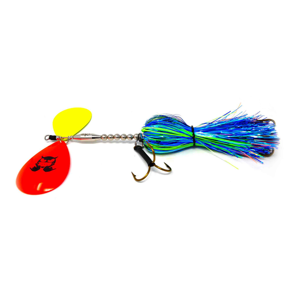 View of Bucktails Mad Chasse Regular Double Colorado 12/12X Bucktail 50# Psycho available at EZOKO Pike and Musky Shop