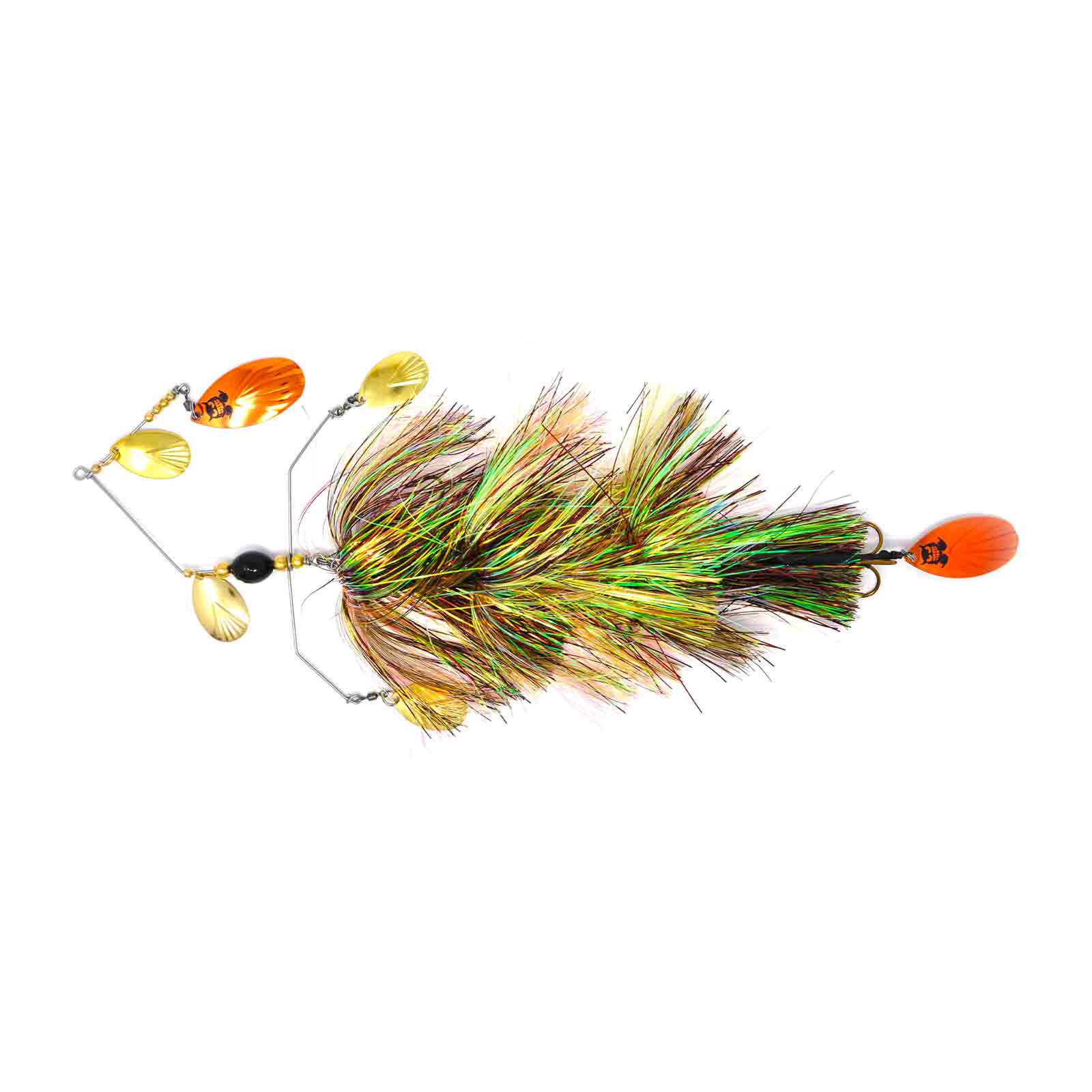 View of Bucktails Mad Chasse Monster Troller - Mad School Toxic pike available at EZOKO Pike and Musky Shop