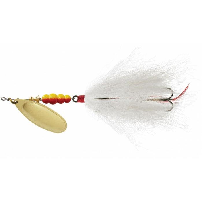 View of Bucktails Mepps Aglia Tandem Bucktail Glow / White Tail available at EZOKO Fishing