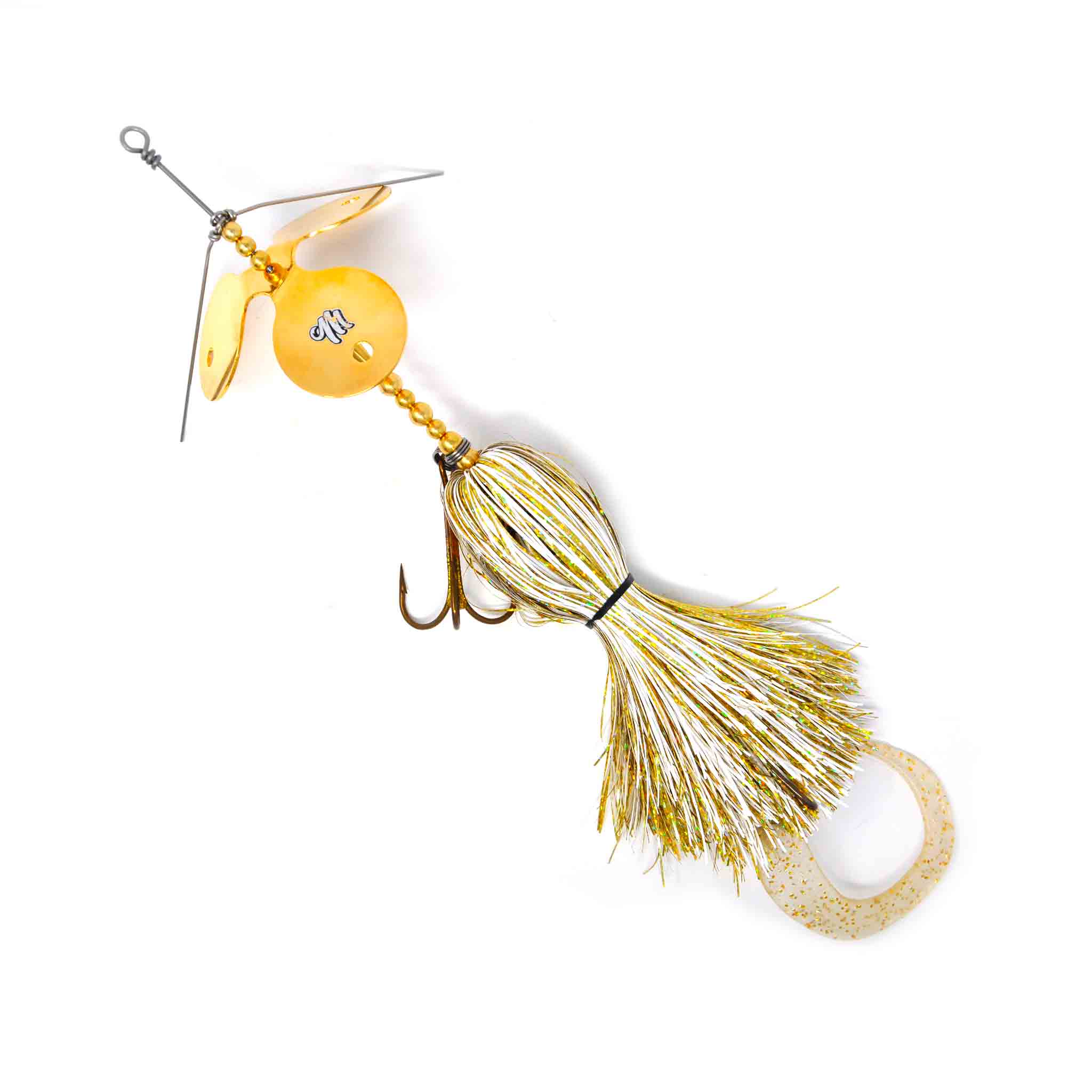 View of Bucktails Muskie Munchies Big Ticker Killer Triple Slurp Bucktail Gold Rush available at EZOKO Fishing
