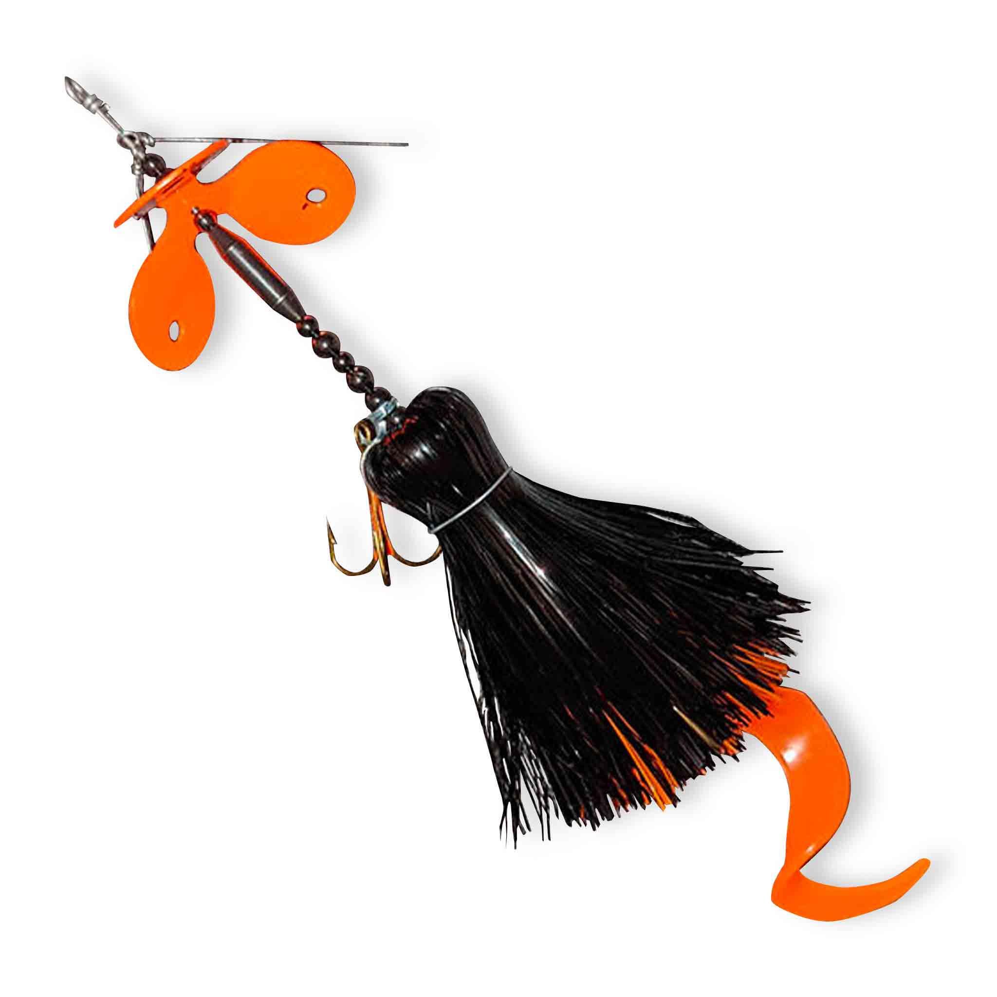 View of Bucktails Muskie Munchies Big Ticker Killer Triple Slurp Bucktail Halloween Candy available at EZOKO Fishing