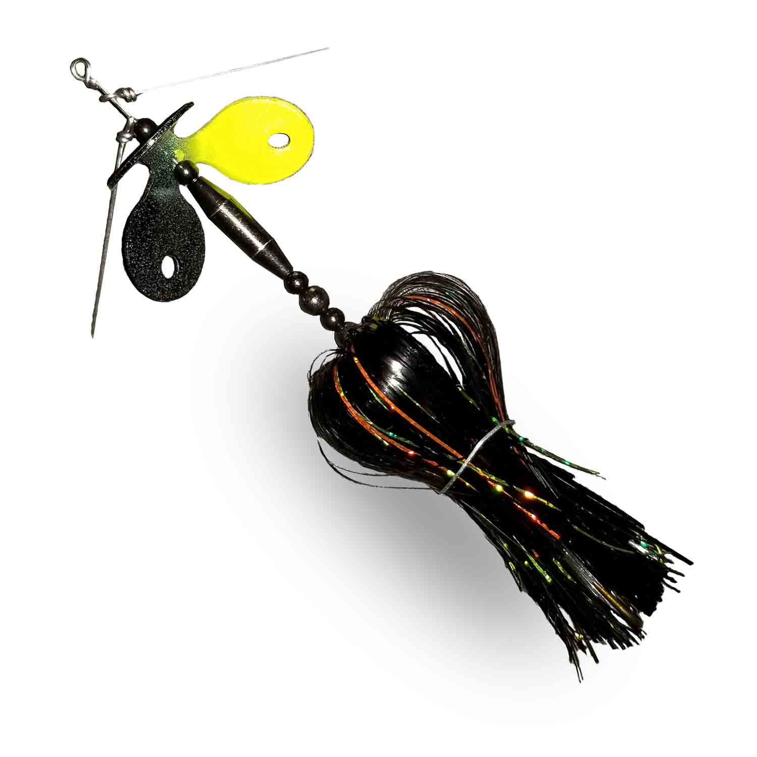 View of Bucktails Muskie Munchies Mini Triple Slurp Bucktail Lemon Sour w/ Tickers w/o Flicker available at EZOKO Fishing