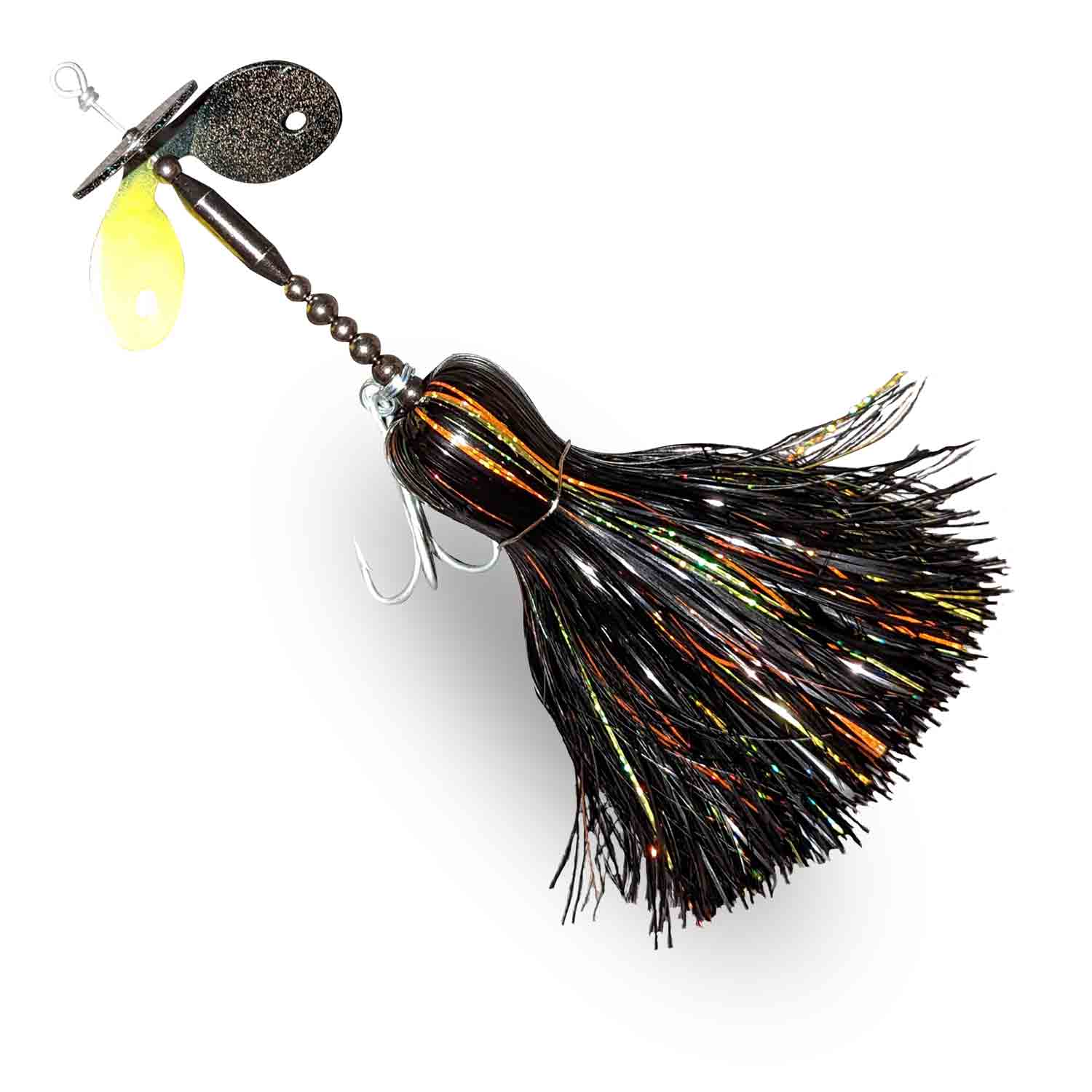 View of Bucktails Muskie Munchies Standard Triple Slurp Bucktail Lemon Sour w/o Ticker w/o Flicker available at EZOKO Fishing
