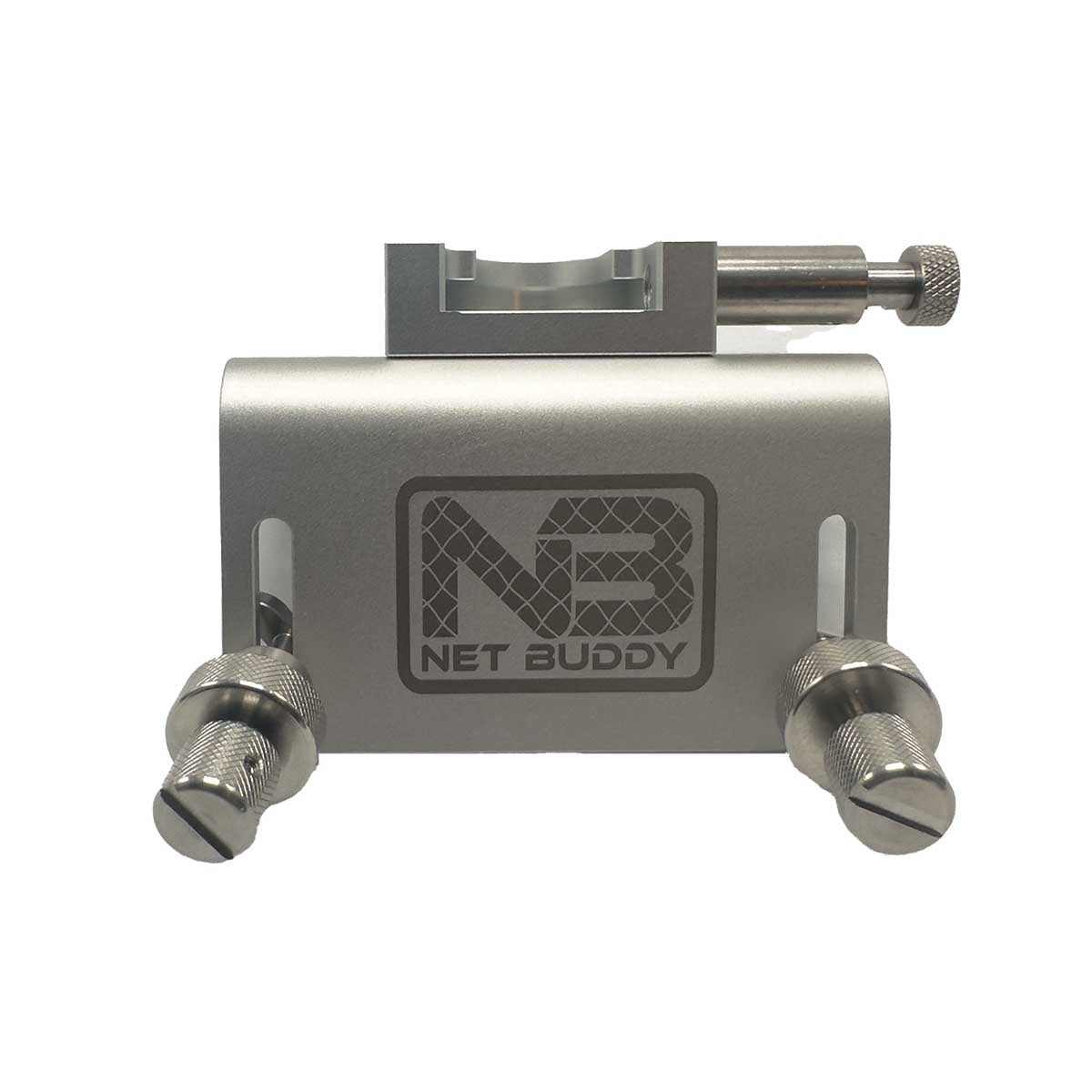 View of boating_accessories Musky Buddy 90 Degree Mount with Net Clamp available at EZOKO Pike and Musky Shop