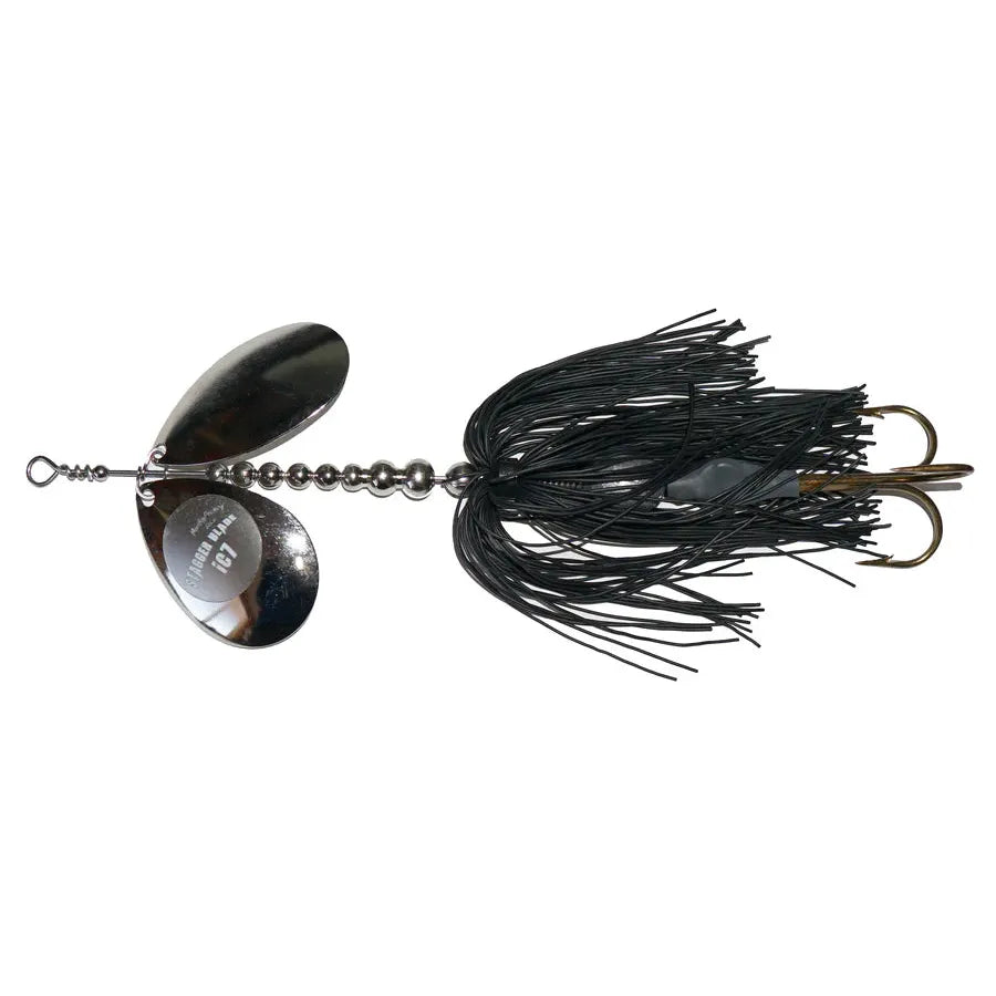 View of Bucktails Musky Frenzy IC7 Bucktail Black/Nickle - Rubber Skirt available at EZOKO Fishing
